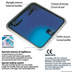 Trou d'homme Low Profile 30 avec bras - Lewmar