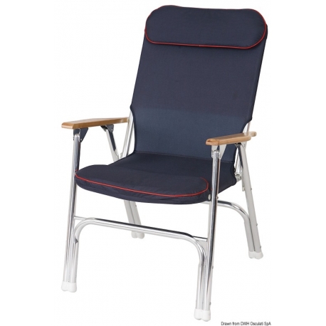 Chaise pliante rembourrée en aluminium anodisé