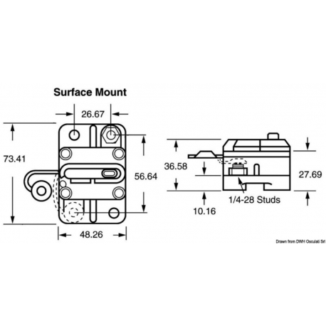 Interrupteur de protection thermique étanche pour le treuil et le propulseur d'étrave