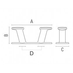 Tête champignon en laiton chromé 2