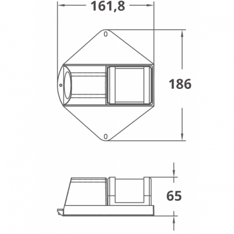 Feu de navigation à LEDs blanches à 225°.