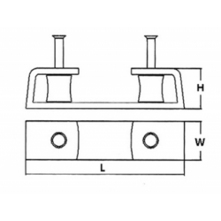 passe-fil en acier inoxydable AISI 316 avec deux rouleaux latéraux coulissants 2