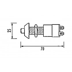Bouton poussoir 30A en laiton chromé avec écrou à anneau frontal 2