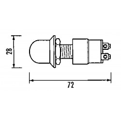 Bouton-poussoir étanche en laiton chromé 30A 2