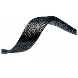 Gaine tressée en polyester noir pour la protection des faisceaux de câbles