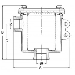 Filtre à eau "Ionio" en bronze nickelé - agréé R.I.Na. 2