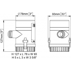 Pompe de cale MARCO UP1000 24 V 63 L/min 2