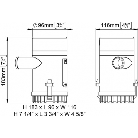 Pompe de cale MARCO UP2000 12 V 126 L/min