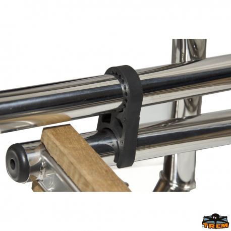 Échelle pliante avec main courante et marches en bois pour les plateformes arrière - Trem