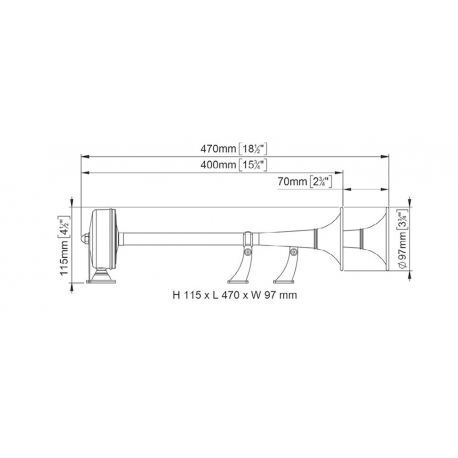 Klaxon électromagnétique bicolore avec câble rétractable
