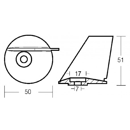 Ailette en zinc pour Tohatsu MAXI Corsa 25/40 HP