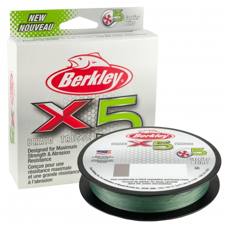 Berkley X5 Braid 0.12MM tressé 300M GRN