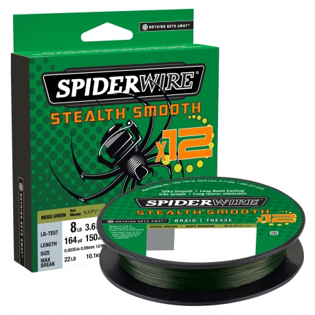 SpiderWire Stealth Smooth 12 Tresse 0.09MM tressée 150M GRN