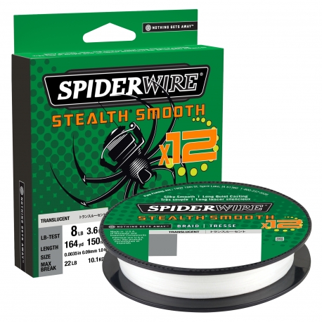 SpiderWire Stealth Smooth 12 Tresse 0.23MM tressée 150M TRNS