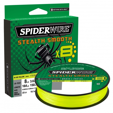 SpiderWire Stealth Smooth 8 Tresse 0.06MM tressée 150M HVYEL