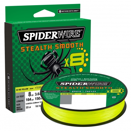 SpiderWire Stealth Smooth 8 Tresse 0.07MM tressée 150M HVYEL