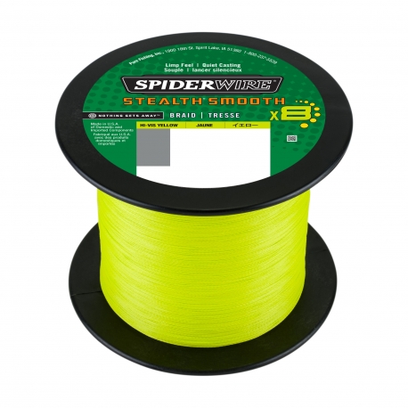 SpiderWire Stealth Smooth 8 Tresse 0.19MM tressée 2000M HVYEL