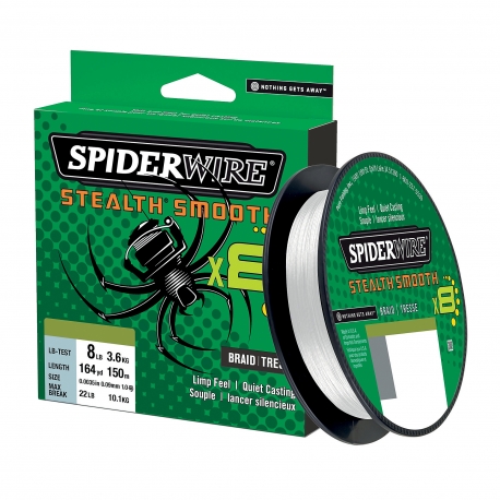 SpiderWire Stealth Smooth 8 Tresse 0.09MM tressée 150M TRNS