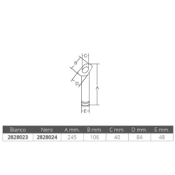 Porte-cannes encastré en ABS blanc 2