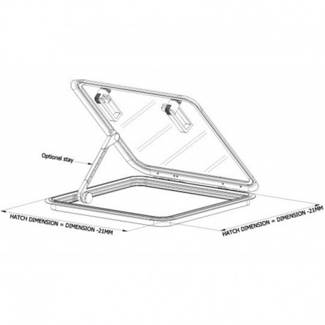 Trou d'homme FlushLine ne dépassant que de 24 mm du pont, rayon 42 mm