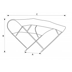 Soixante Tessilmare auvent pour le soleil et l'eau avec 4 arches couleur blanche 2