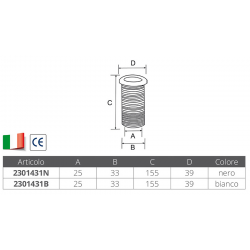 Décharge de mer en PVC ø mm.25x155 2