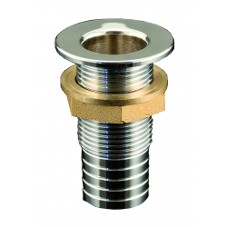 Vidange du carter en laiton chromé avec raccord de tuyau.