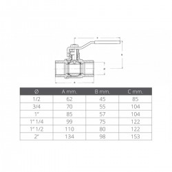Robinet à bille en bronze avec levier en acier galvanisé - Guidi 2