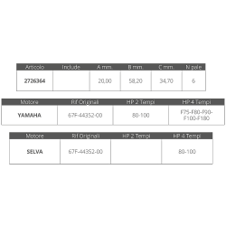 Roue yamaha/selva 4t 80-100 hp