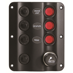 Panneau à 3 interrupteurs avec allume-cigare