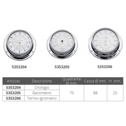 Horloge silence radio ø mm.88 laiton chromé 2