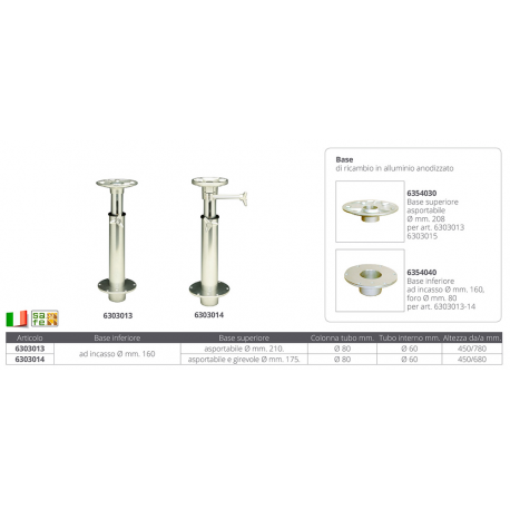 Support télescopique mm.450/780