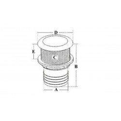 Décharge à la mer en acier inoxydable AISI 316 avec raccord cannelé. 2