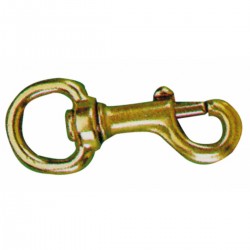 Mousqueton en laiton poli - Oeillet pivotant.