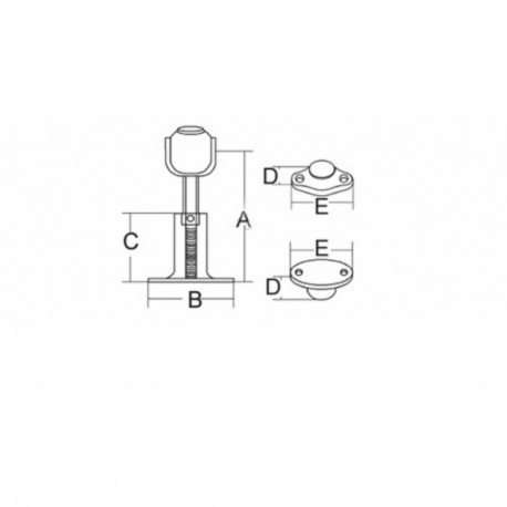 Arrêt de porte magnétique télescopique et pivotant en acier inoxydable AISI 316