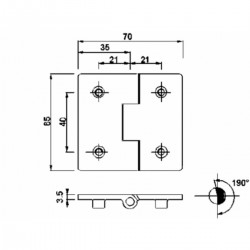 Charnière en fil d'acier inoxydable poli miroir 2
