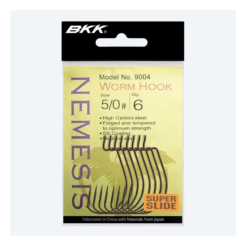 BKK Nemesis Worm Hook N.2/0 offset hook wide-gap BKK