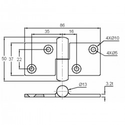 Charnières amovibles en acier inoxydable aisi 316 poli miroir 2