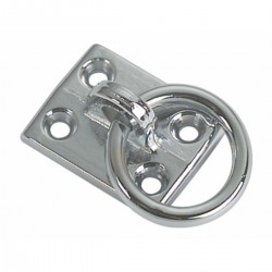 Plaque en laiton chromé avec anneau