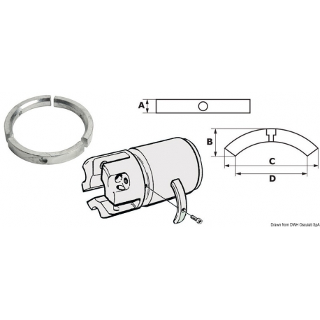 Anode d'hélice Sail Drive/Folding, jeu de 3 pièces