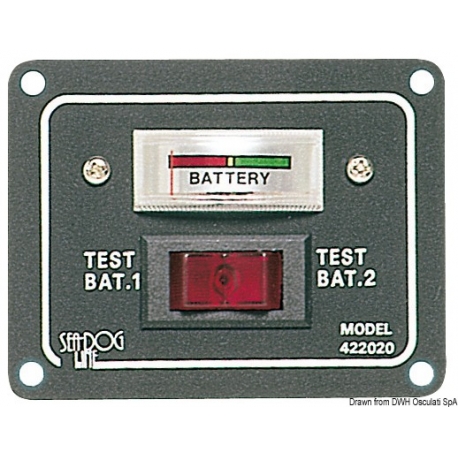 Panneau de test pour 2 batteries avec interrupteur pour le faire fonctionner