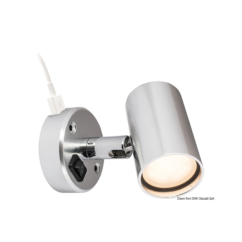 BATSYSTEM Projecteur à LED en forme de tube, avec prise USB (sauf  13.867.05) Choisissez votre modèle Batsystem Tube Spot à LED avec USB