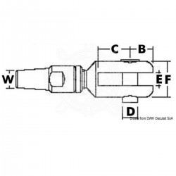 Borne à fourche Norseman en acier inoxydable 316 - Lewmar 2