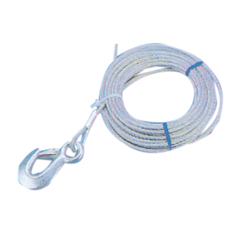 10 m ⌀ Câble en acier de 5 mm avec crochet - Marine Town