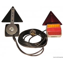 Kit d'éclairage triangulaire LED et câbles avec fixation magnétique 12/24 V