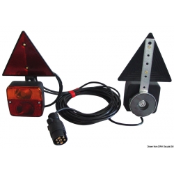 Kit d'éclairage triangulaire LED et câbles avec fixation magnétique 12/24 V