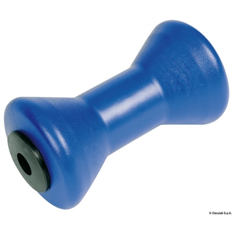 Rouleau simple 195 mm. Ø 110 mm. bleu avec trou de Ø 17 mm.