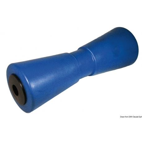 Rouleau simple 286 mm. Ø 93,5 mm. bleu avec trou de Ø 21 mm.