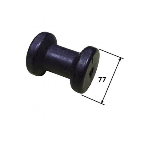 Rouleau simple universel 100 mm. Ø 77 mm. noir avec trou Ø 14 mm.