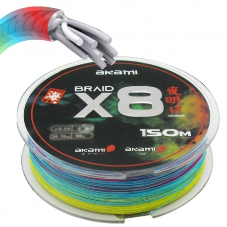 Akami Yoake X8 0.12MM 250M tresse multicolore